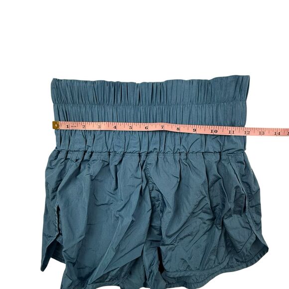 Free People Movement The Way Home Shorts Women Small Blue High Rise Smocked - Picture 9 of 12